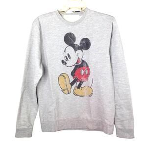 Disney Ink & Paint  Topman Mickey Mouse Long Sleeve Sweatshirt Gray Small